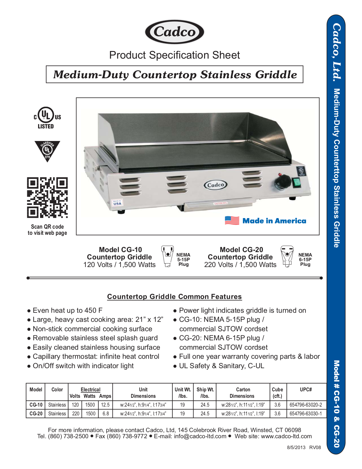 Cadco CG-10 User Manual