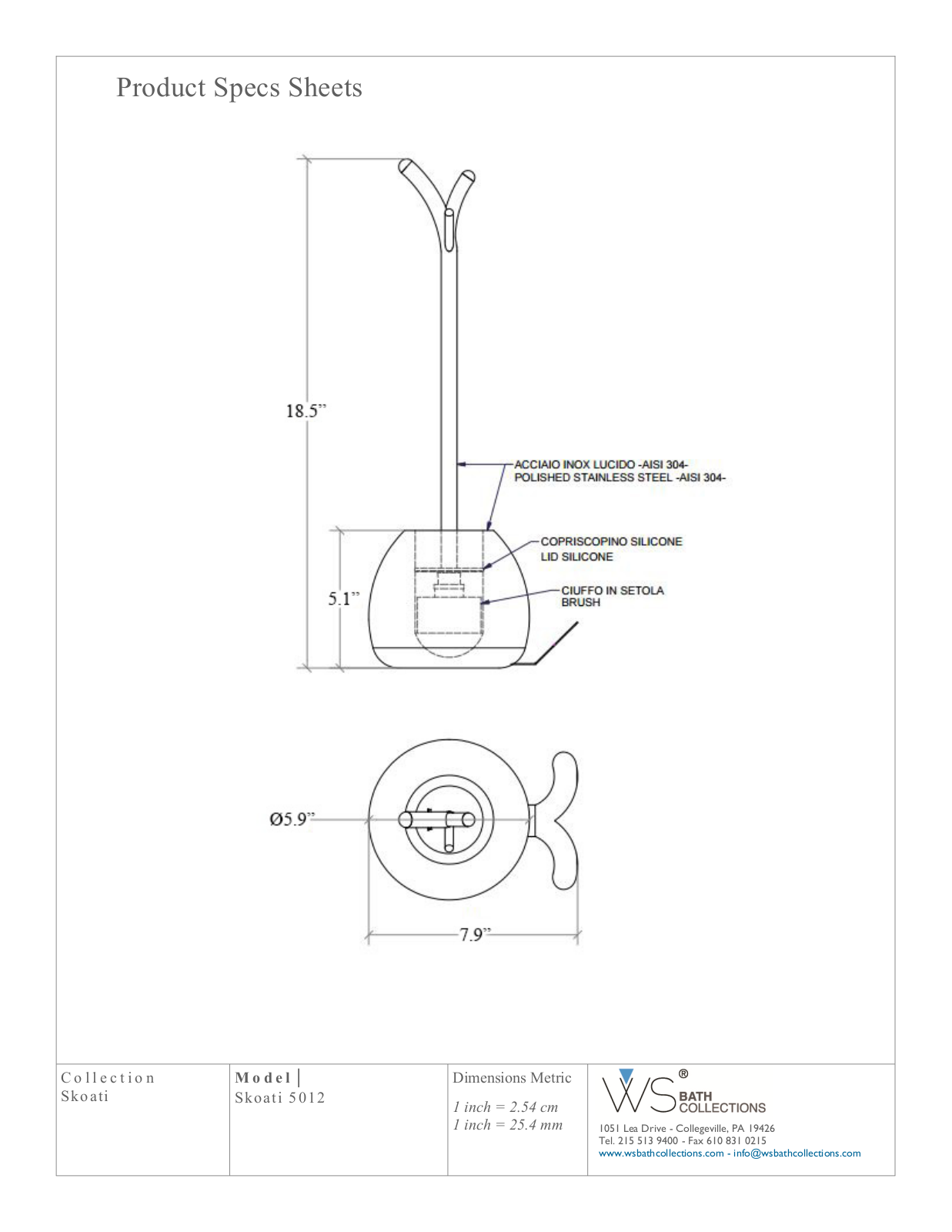 WS Bath Collections WSO1140 Specification - ManualMachine.com