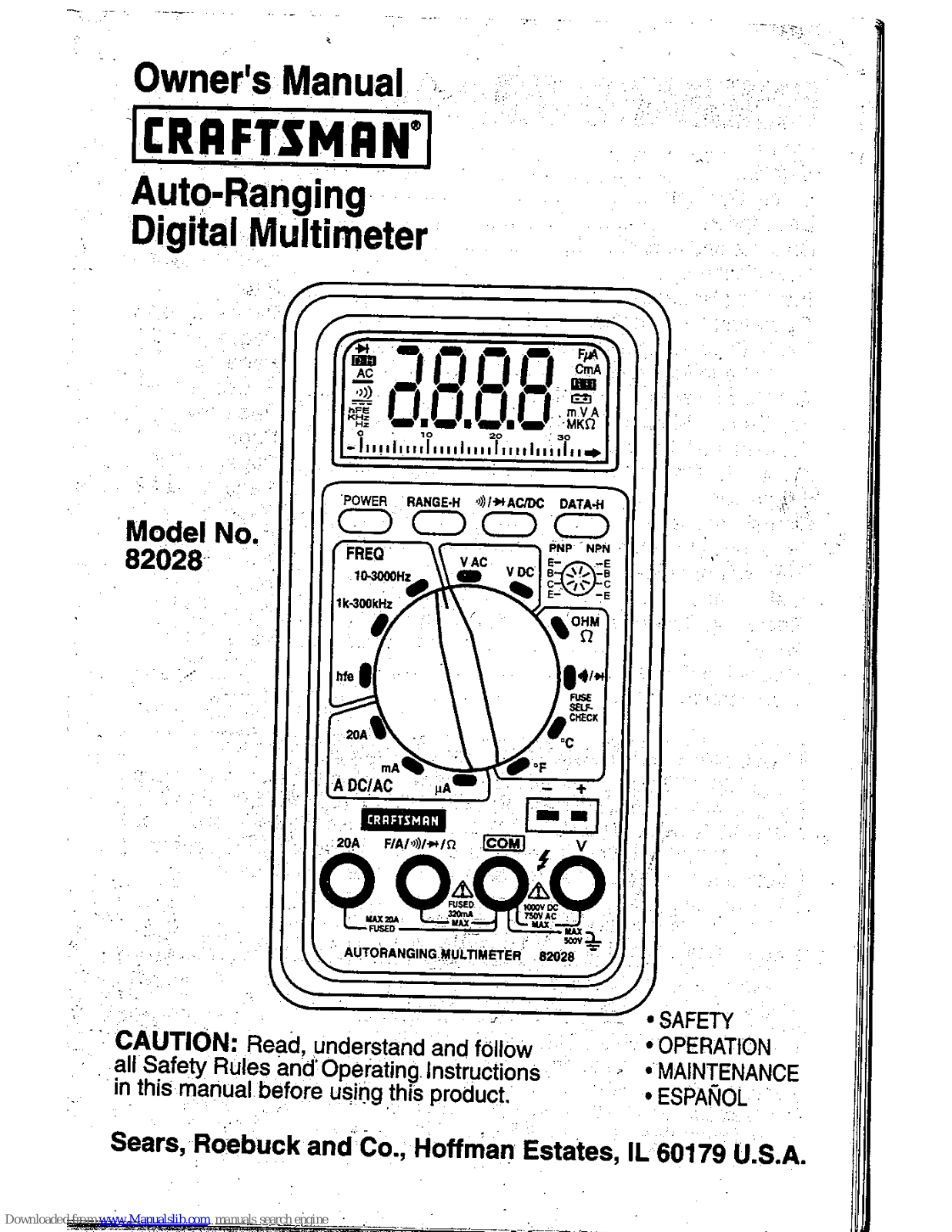 Craftsman 82028 Owner's Manual