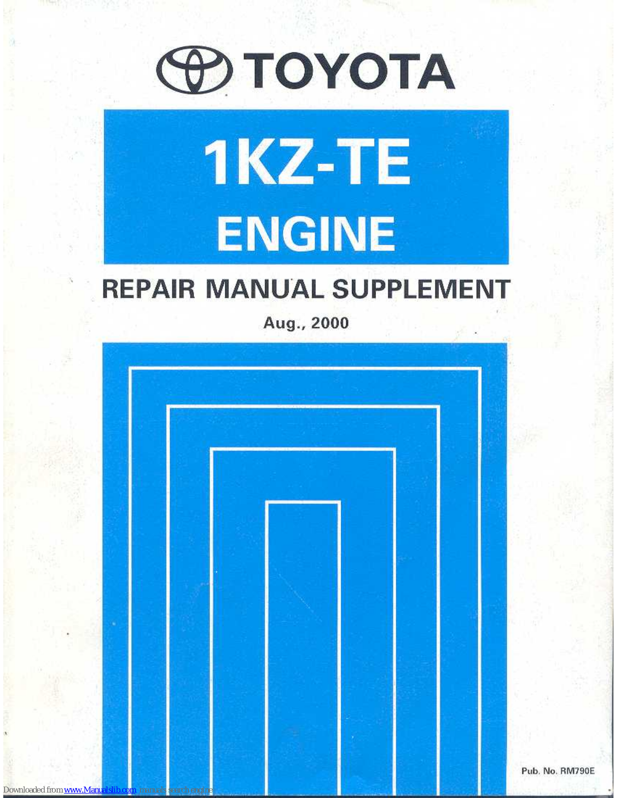 Toyota 1KZ-TE Supplemental Repair Manual