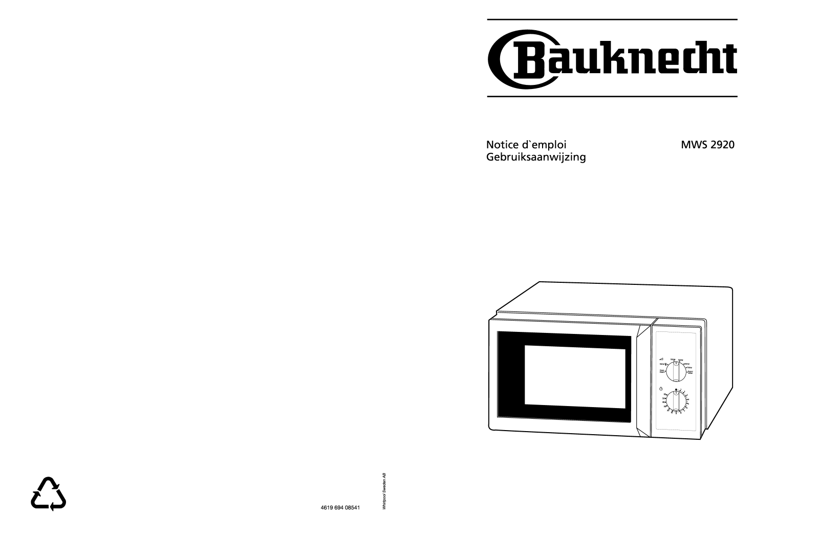 Whirlpool MWS 2920 User Manual