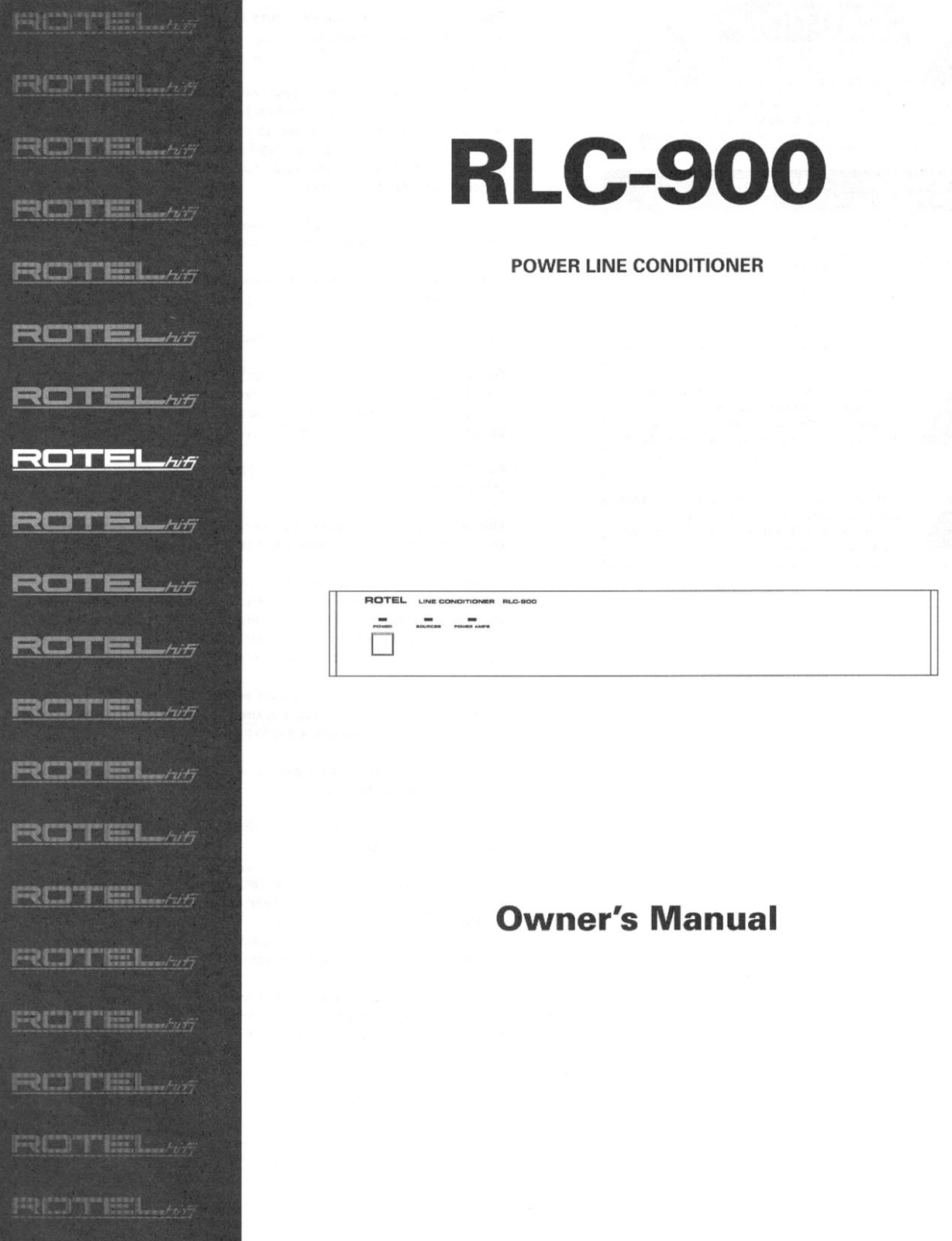 Rotel RLC-900 User Manual