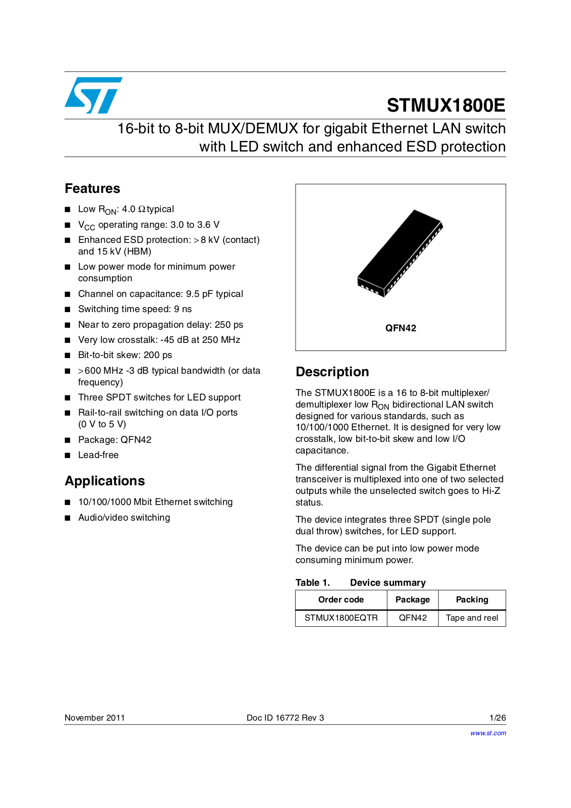 ST STMUX1800E User Manual