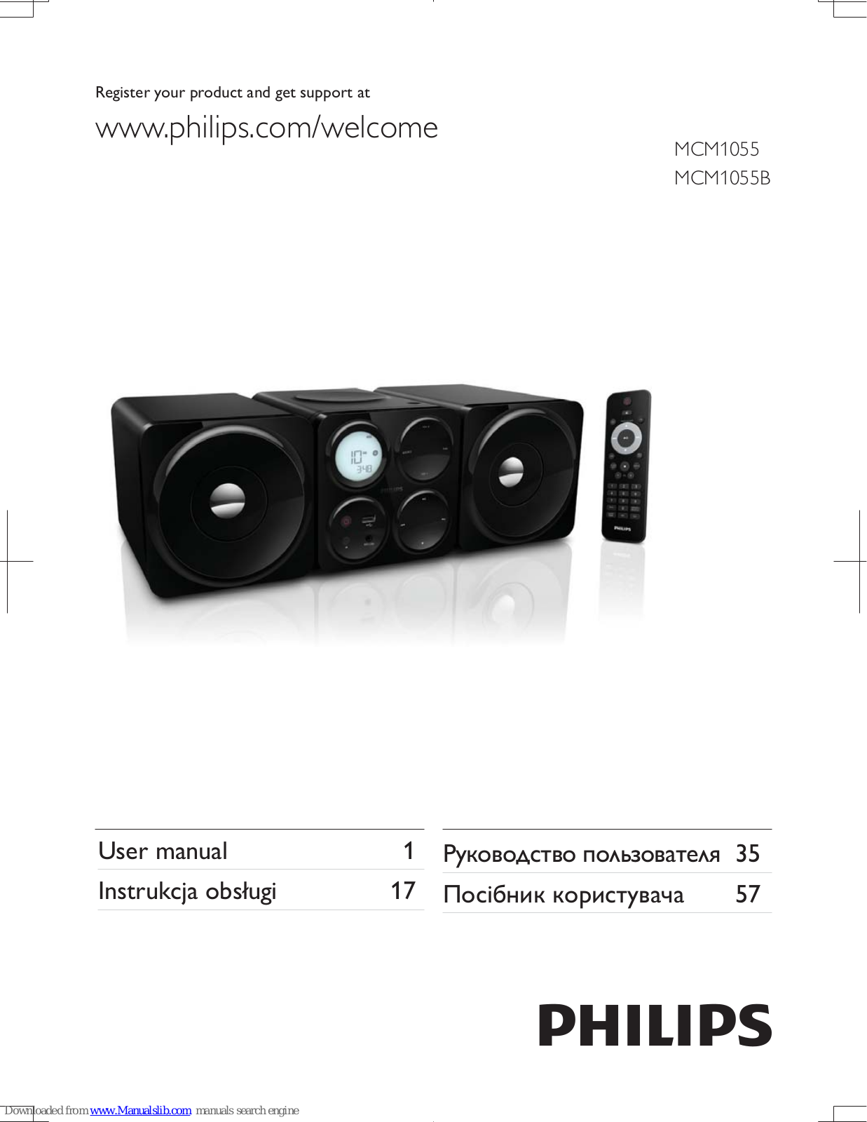 Philips MCM1055/51, MCM1055B/51, MCM1055, MCM1055B User Manual