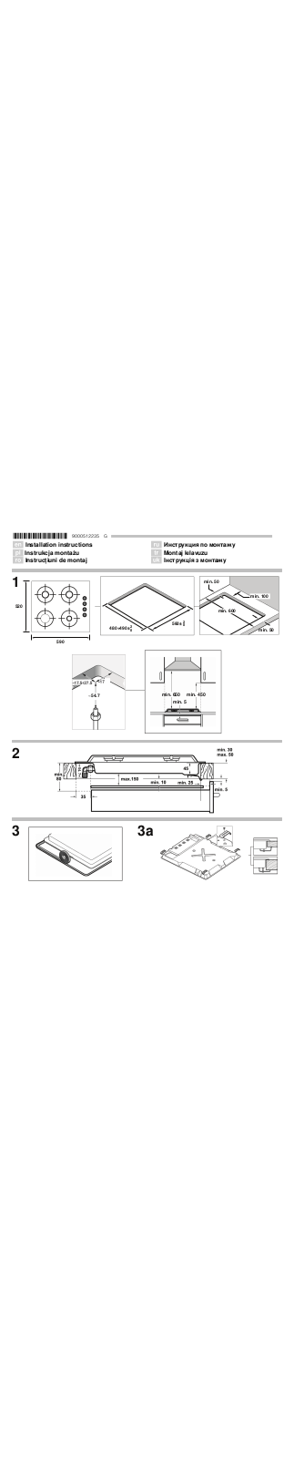 Siemens EO616HB10E, POP616B10E, POP616B80E, POH616B10E Installation instructions