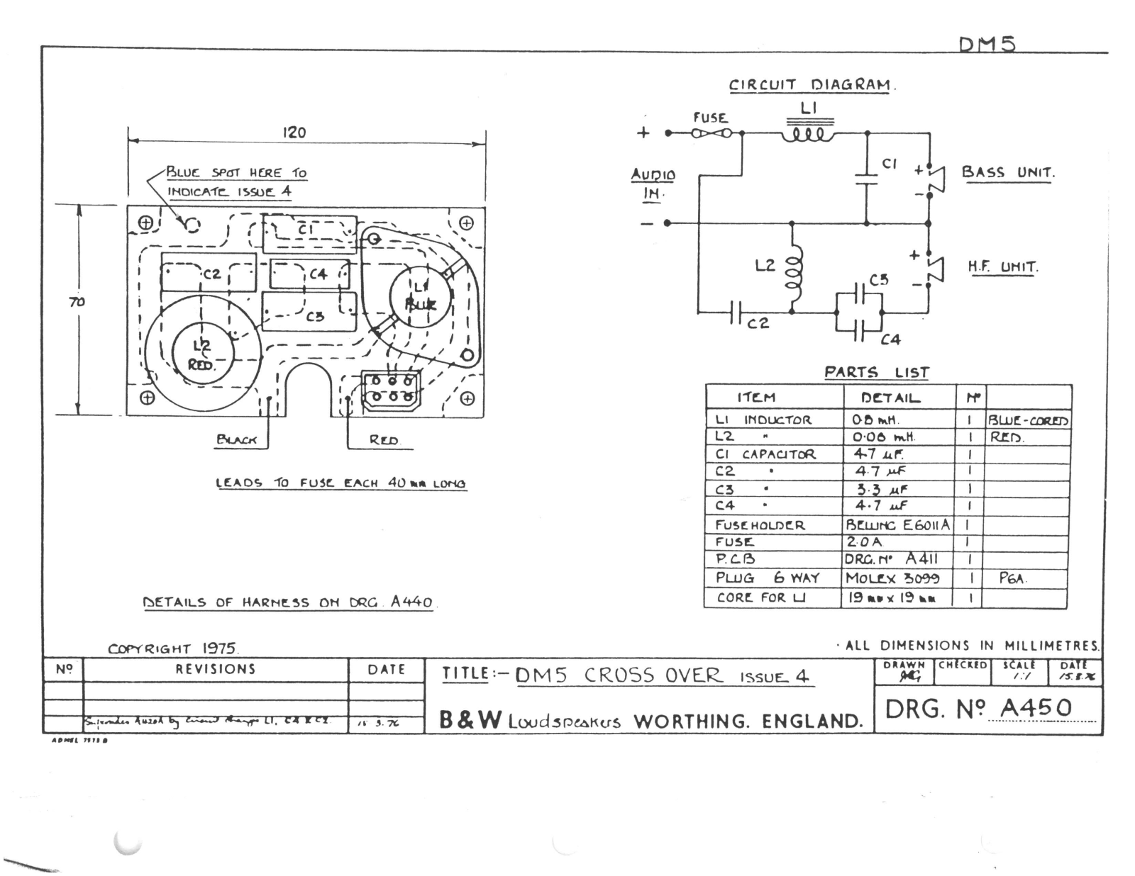 Bowers and Wilkins DM-5 Schematic