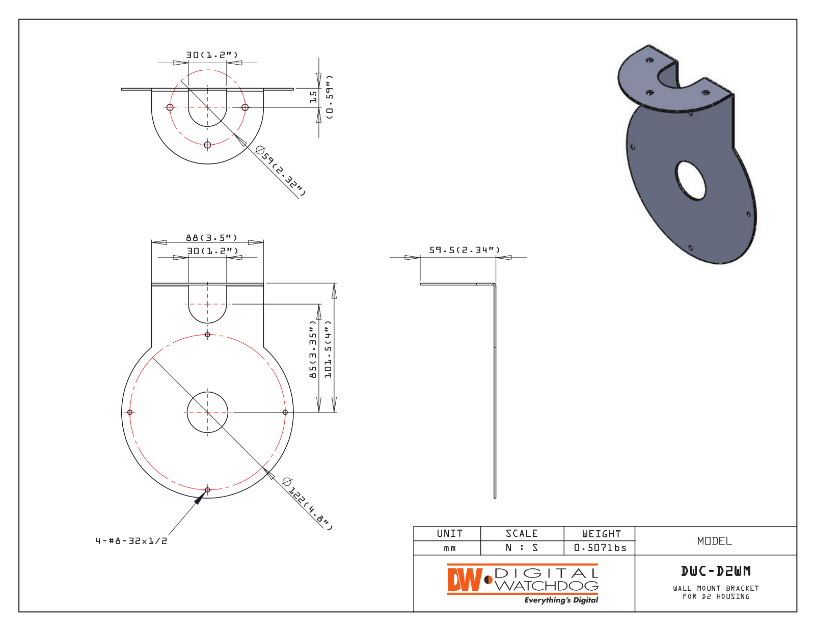 Digital Watchdog DWC-D2WM Specsheet