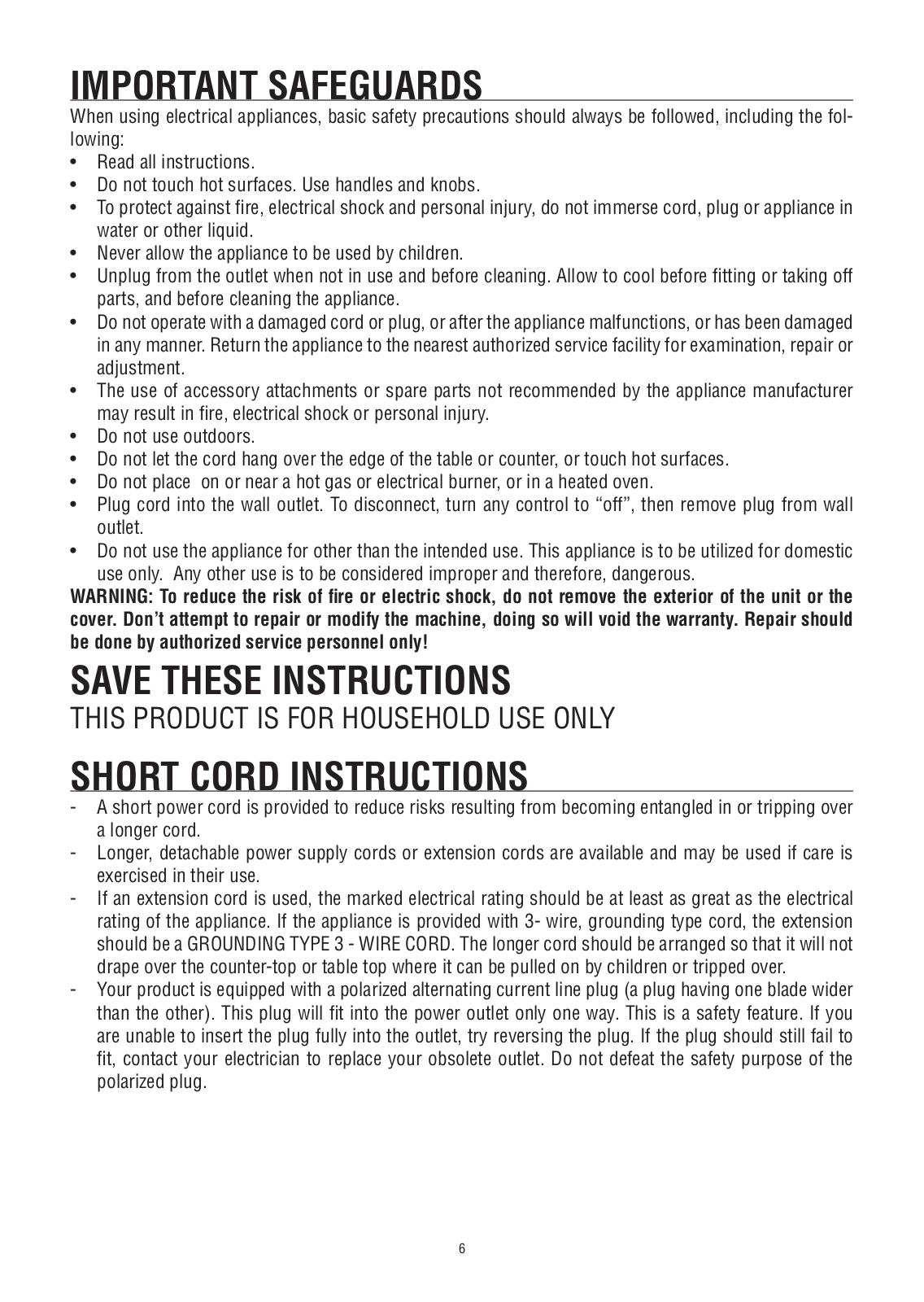 De'Longhi ECO 310.BK, ECO 310.R, ECO 310.W Instruction Manual