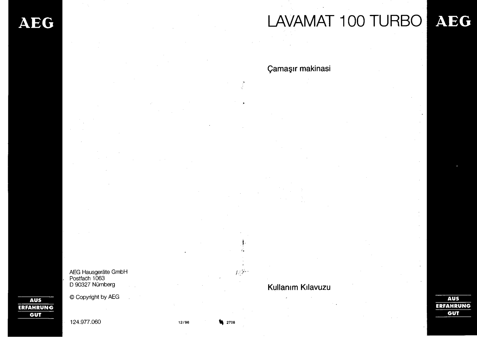 AEG LAVAMAT100TURBO User Manual