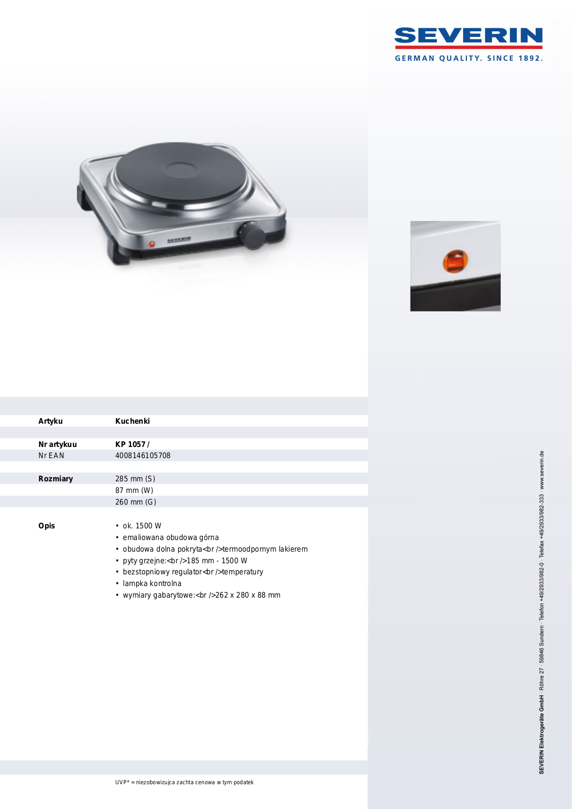 Severin KP 1057 User Manual