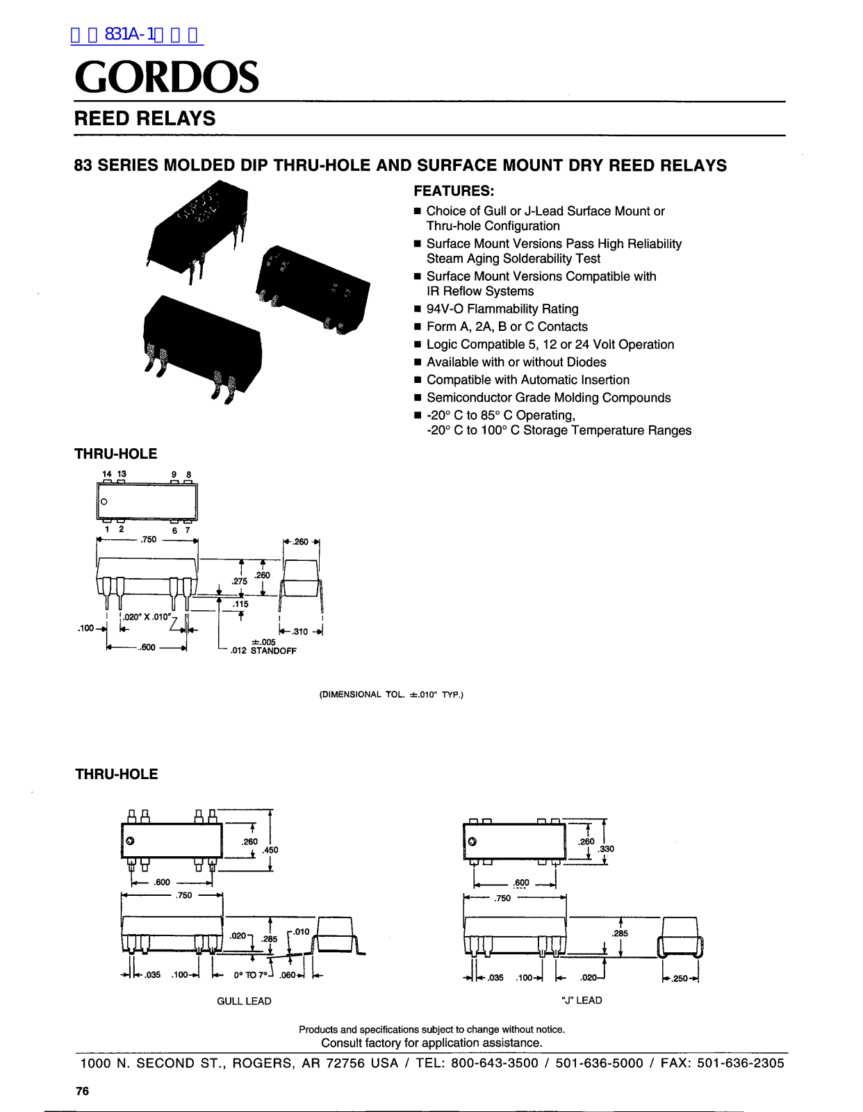 GORDOS 831A-1 Service Manual