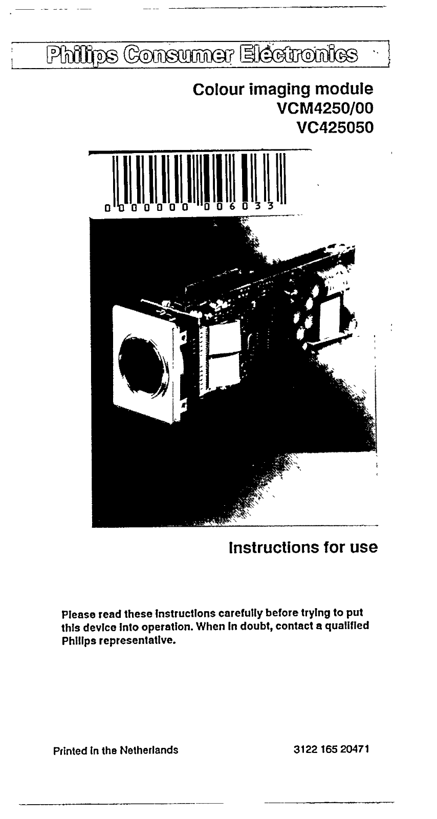 Philips VCM4250/00, VC425050 User Manual