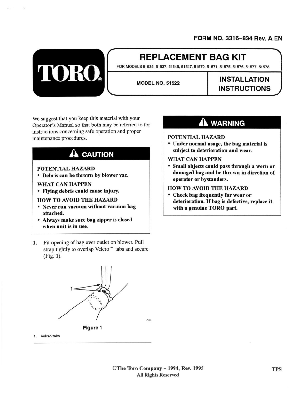 Toro 51522 Installation Instructions