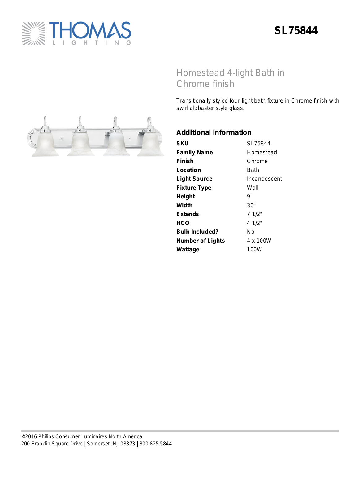 Thomas Lighting SL75844 User Manual - ManualMachine.com