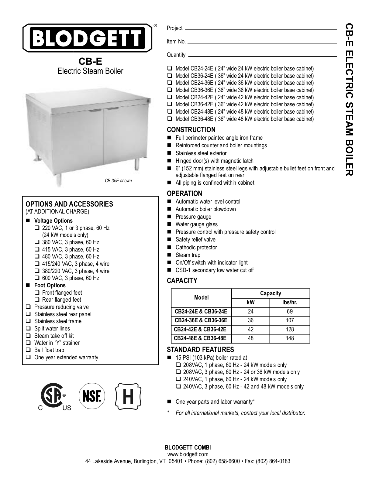 Blodgett CB24-36E User Manual