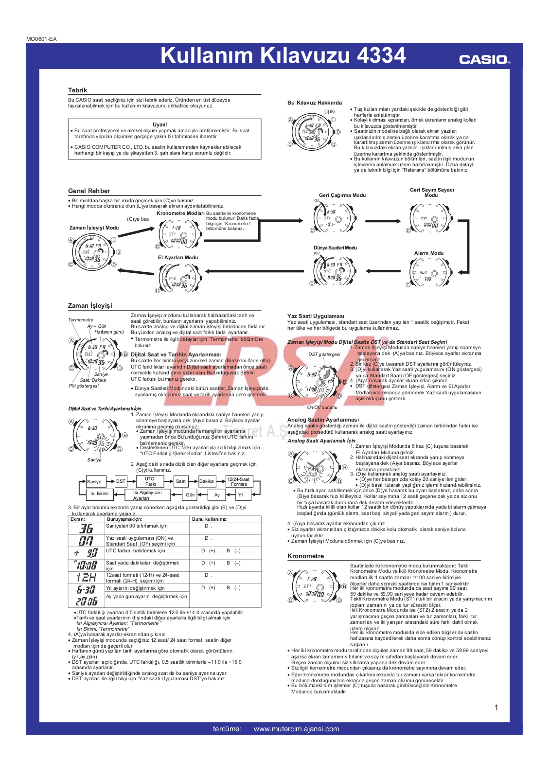 Casio 4334 User Manual