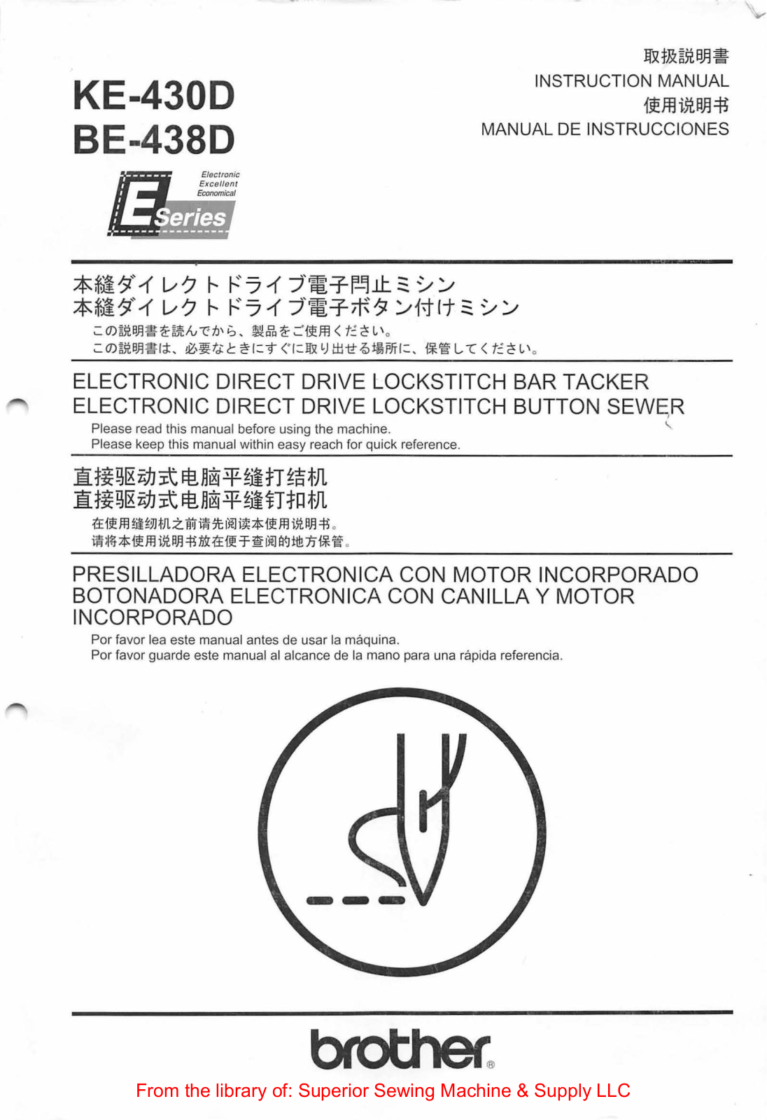 Brother KE-430D, BE-438D Instruction Manual