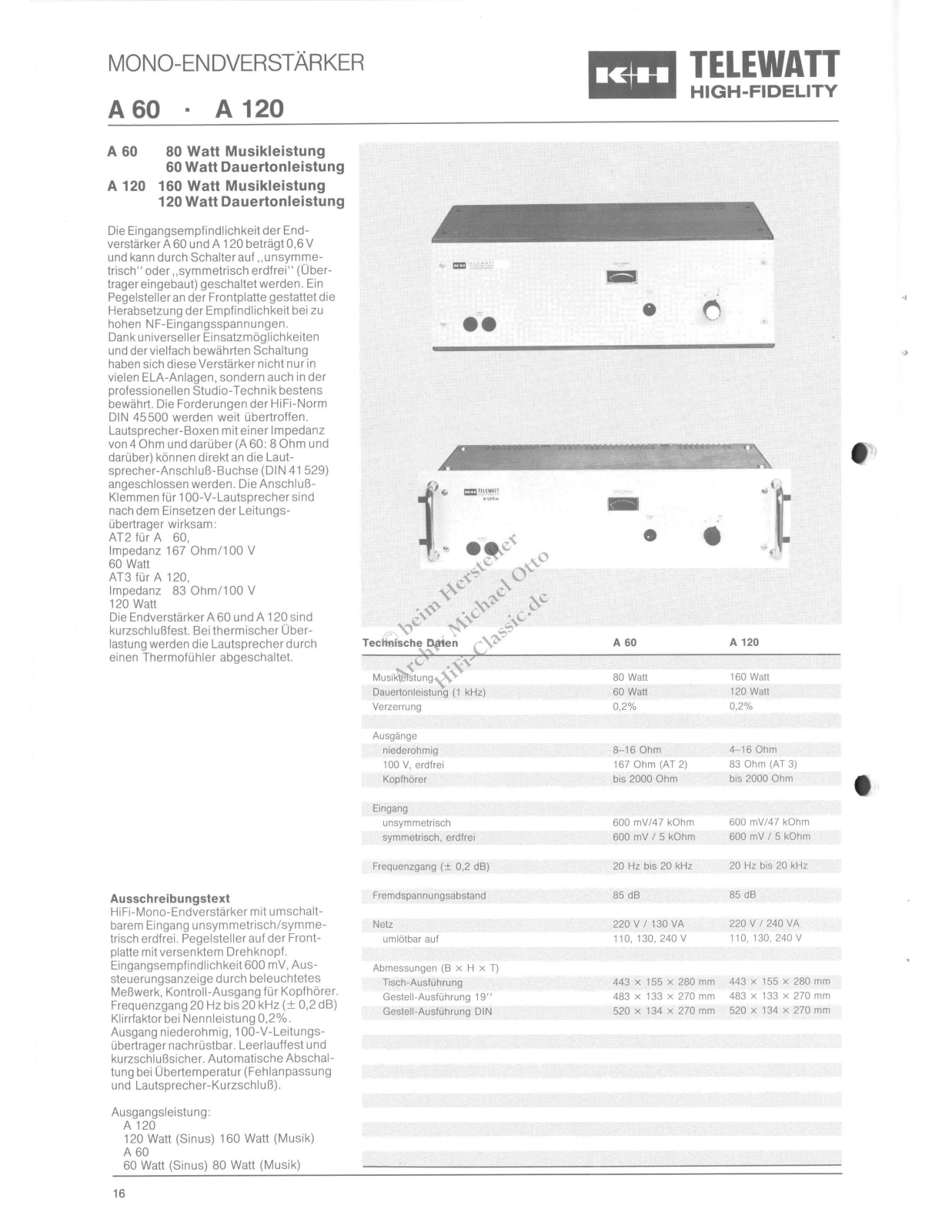 KLEIN + HUMMEL A 60, A 120 datasheet - ManualMachine.com