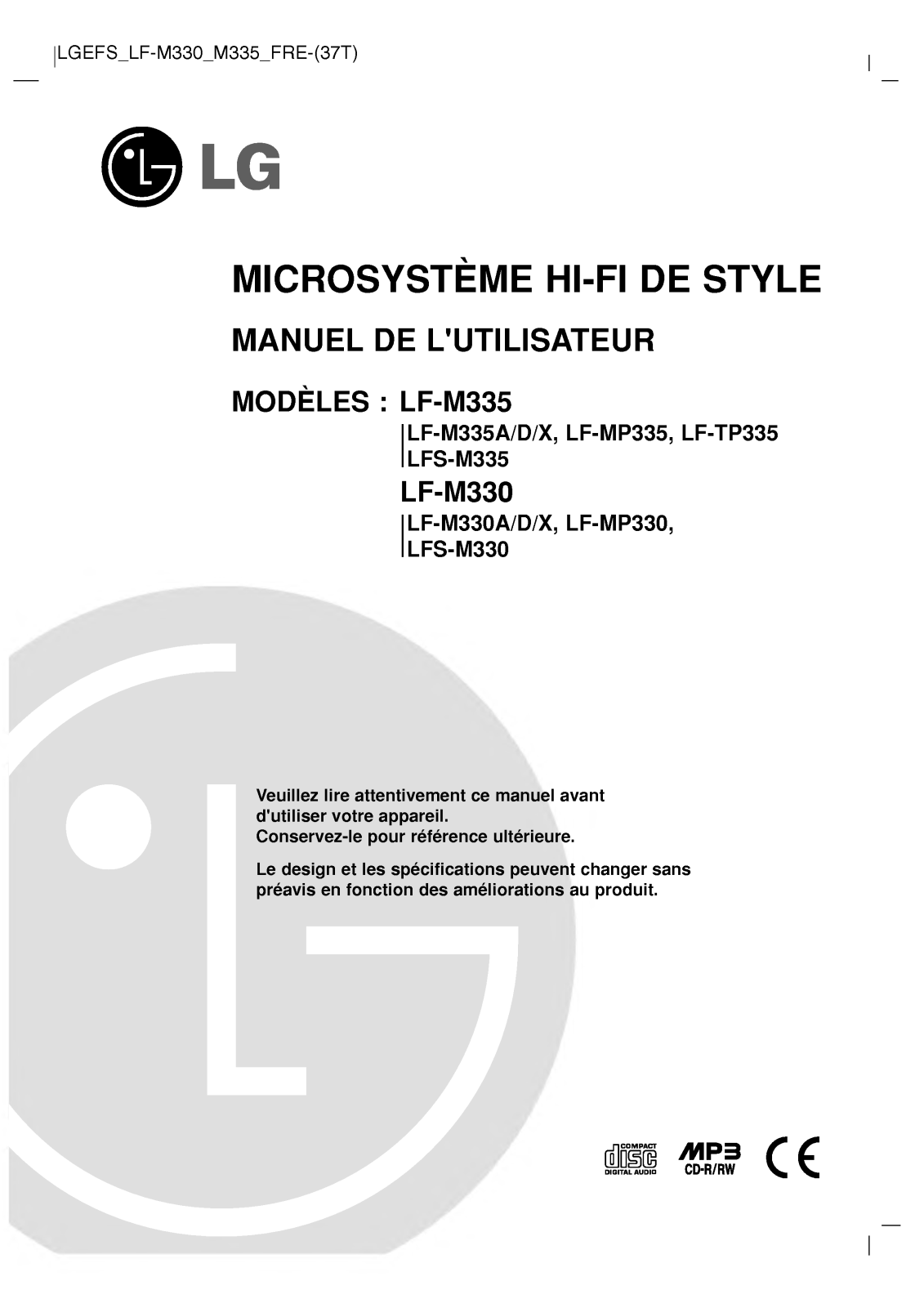 LG LF-M330D User Manual