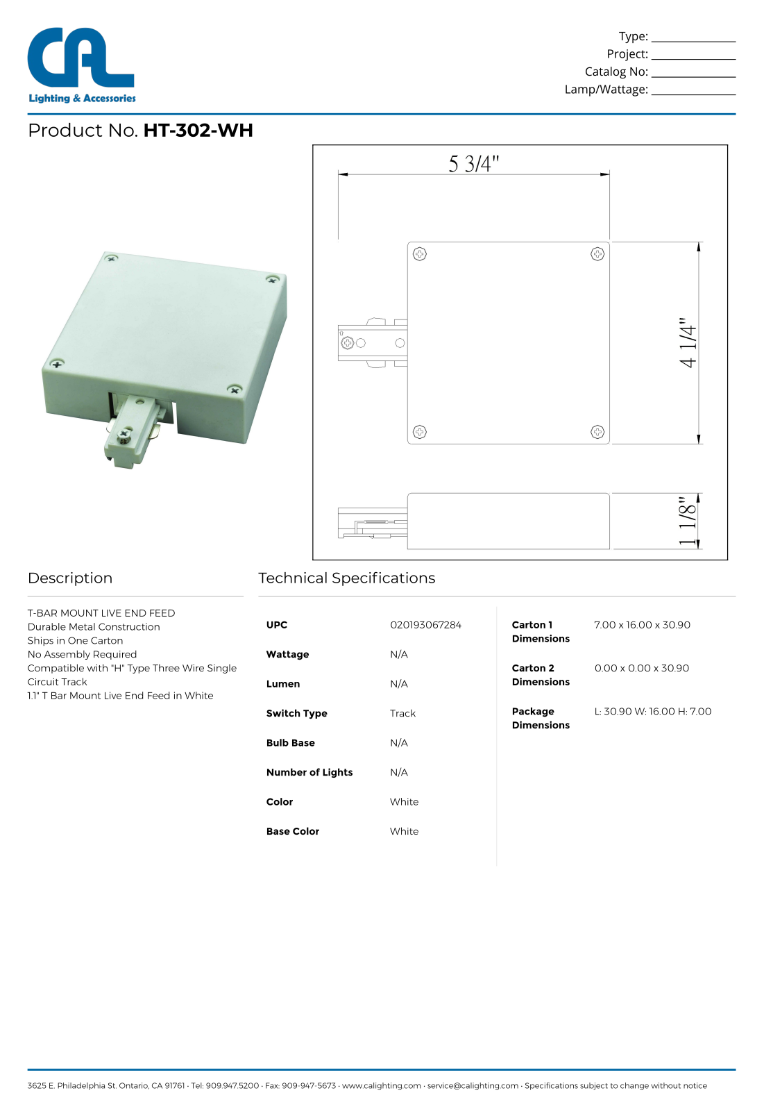 Cal Lighting CG10695 Specifications - ManualMachine.com