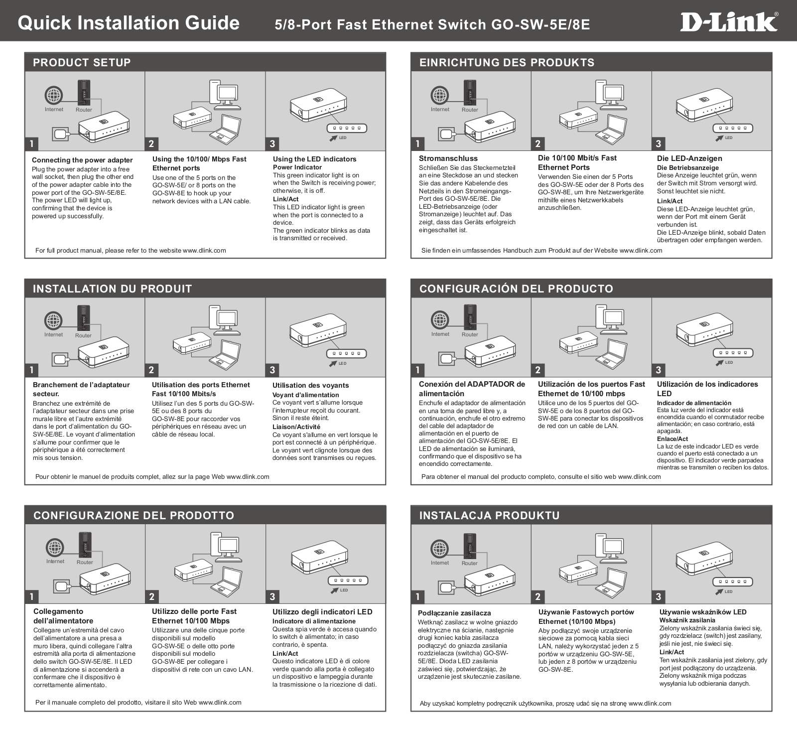 D-link G-SW-8E, GO-SW-5E User Manual