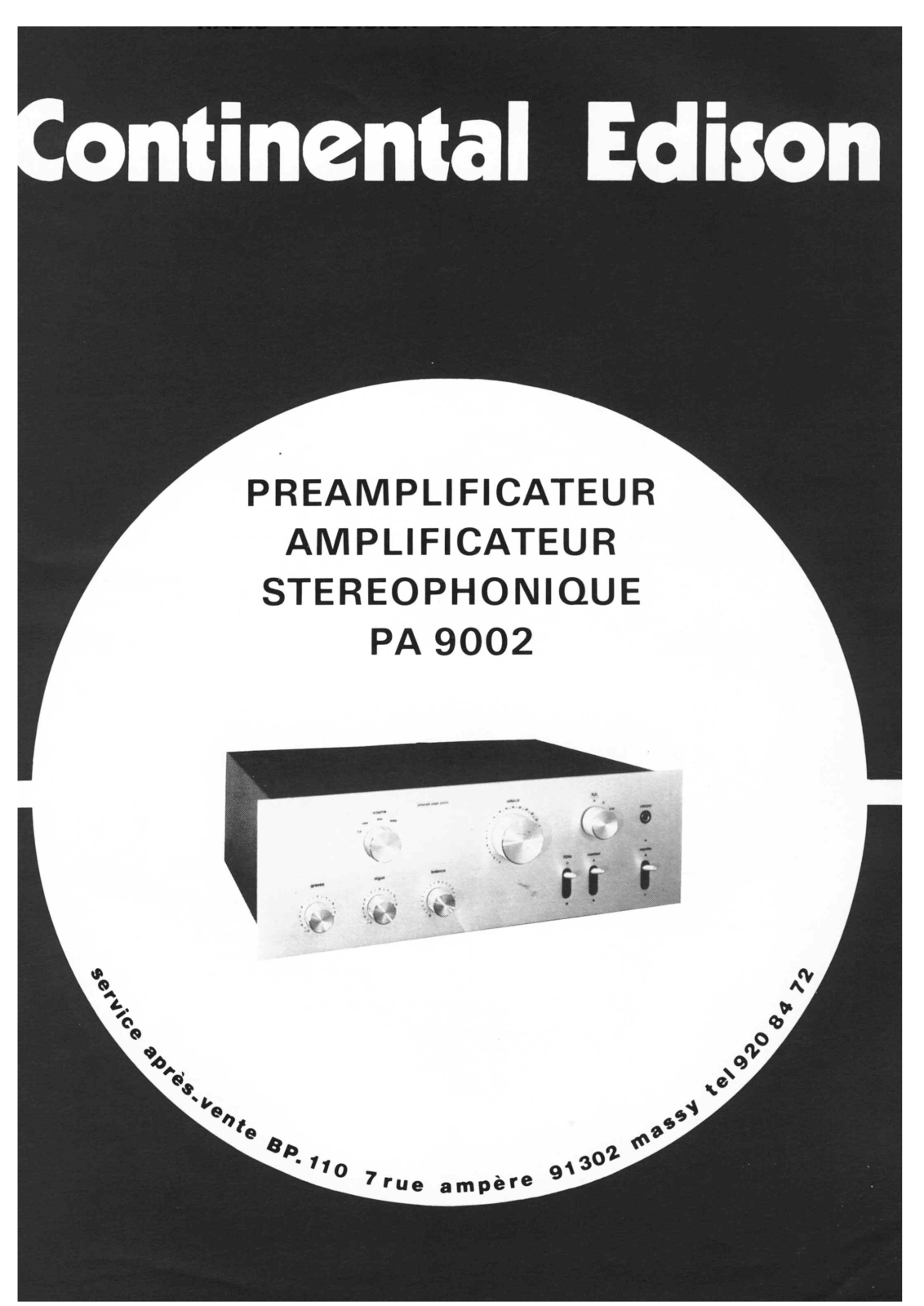 Continental Edison PA-9002 Service Manual