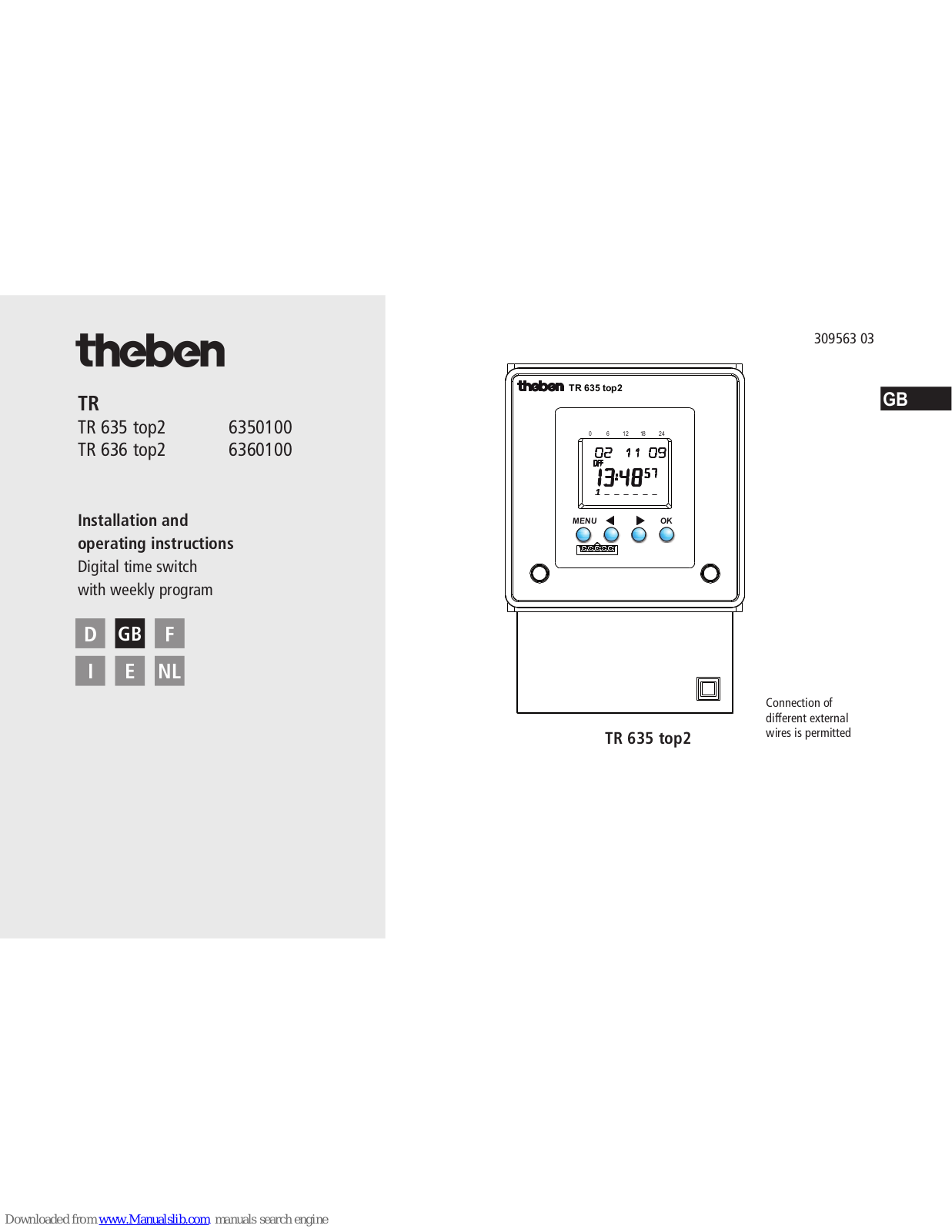 Theben TR 635 top2, TR 636 top2 Installation And Operating Instructions Manual