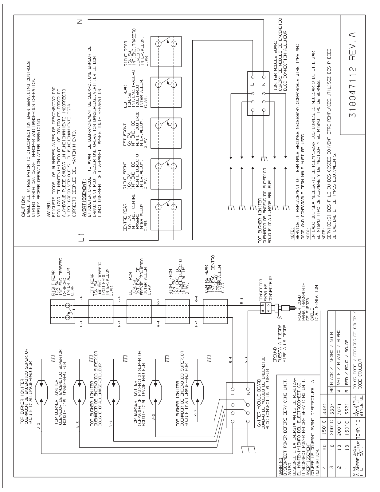 Frigidaire FPGC3685KSA Wiring Diagram