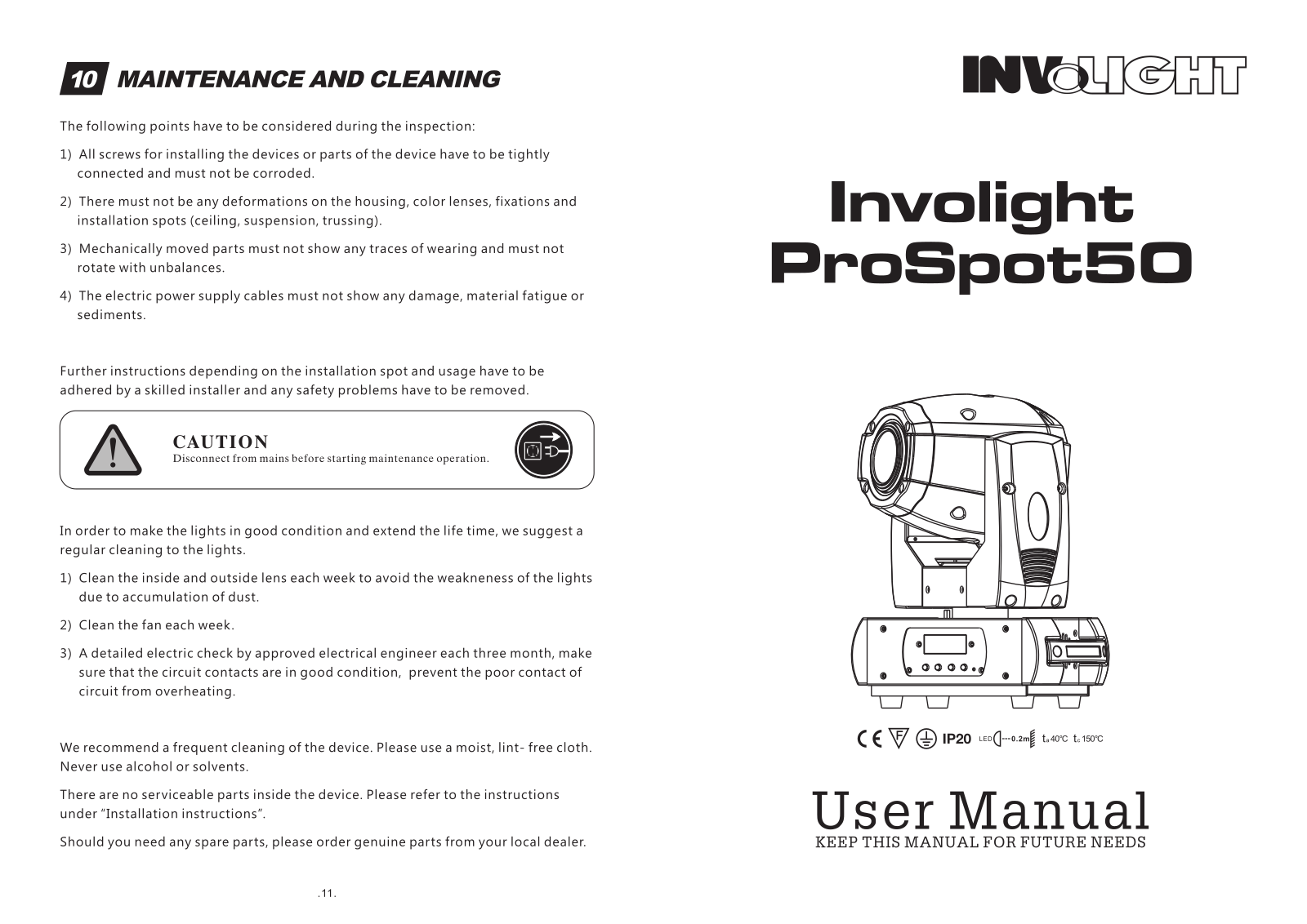 Involight PROSPOT50 User Manual