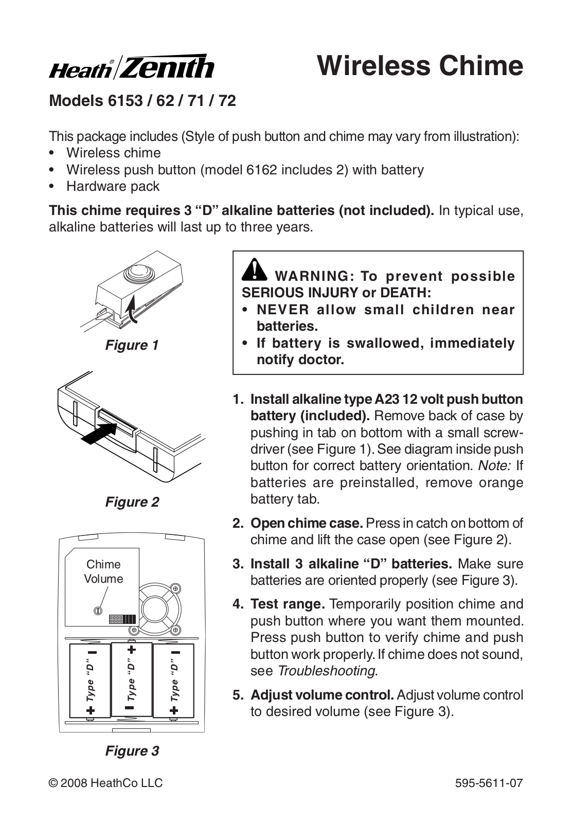 Heath Zenith 6153-62-71-72 User Manual