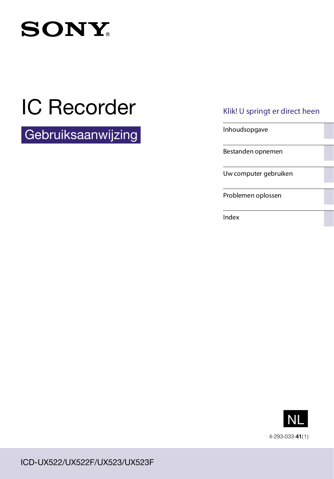 Sony ICD-UX523 User Manual