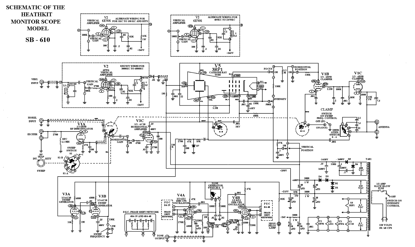 Heath Company SB-610 Schematic