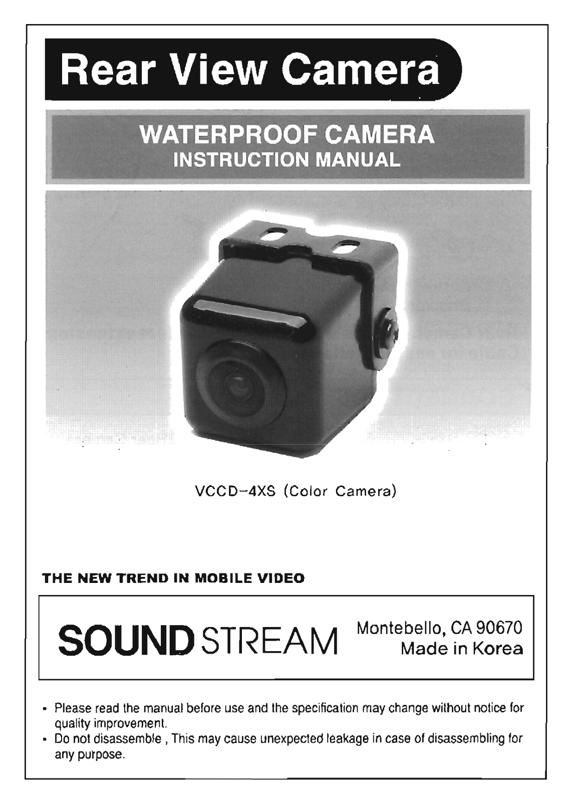 Sound Stream VCCD-4XS User Manual