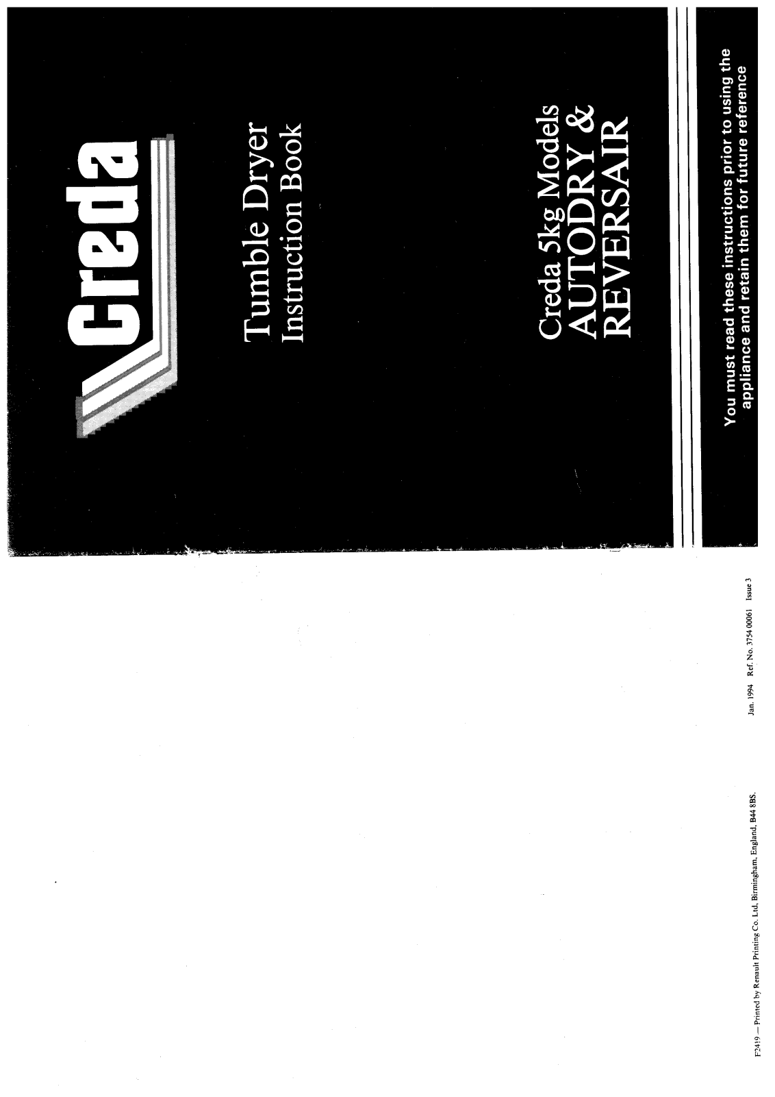 Creda HB37567E User Manual