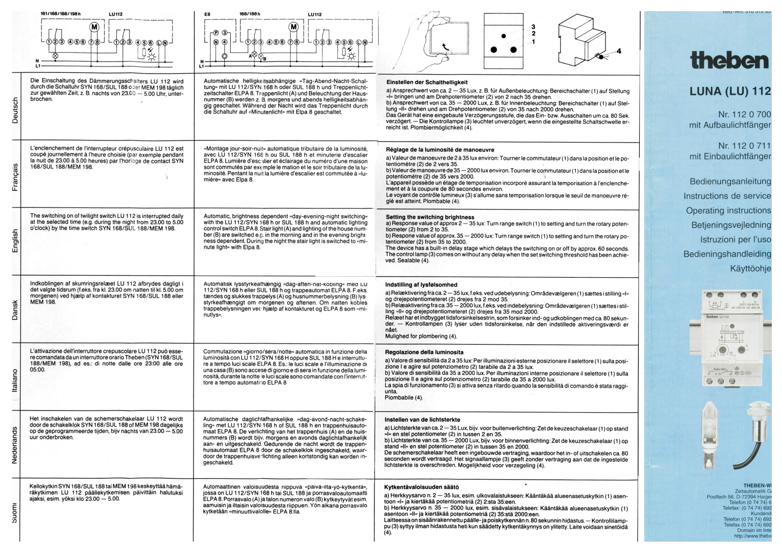 Theben LU 112 User Manual