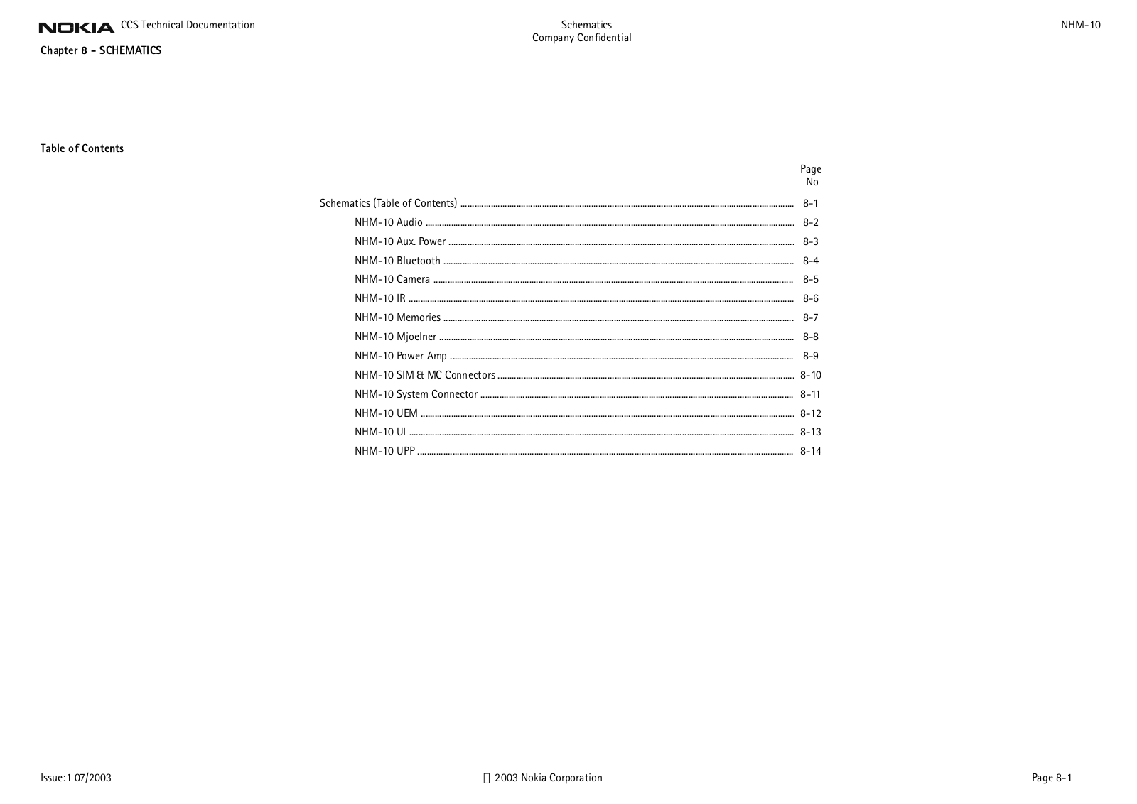 Nokia 3600, 3620 Service Manual 08 nhm10 schem