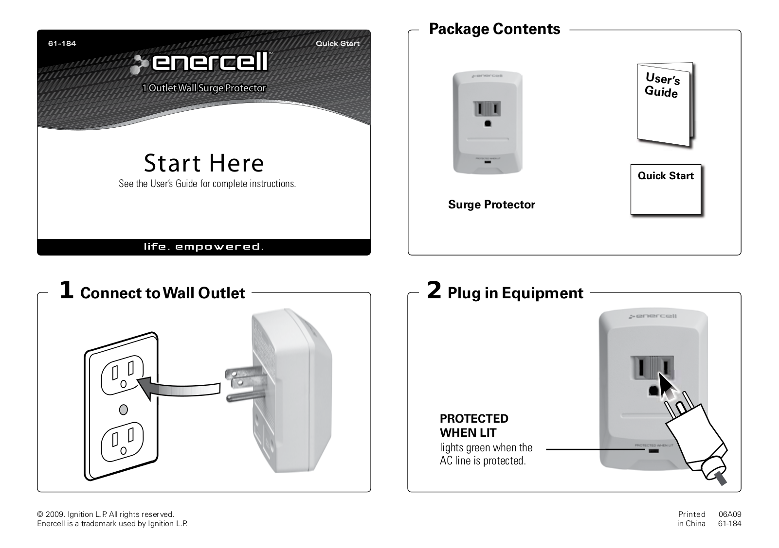 Radio Shack Enercell 61-184 User Manual