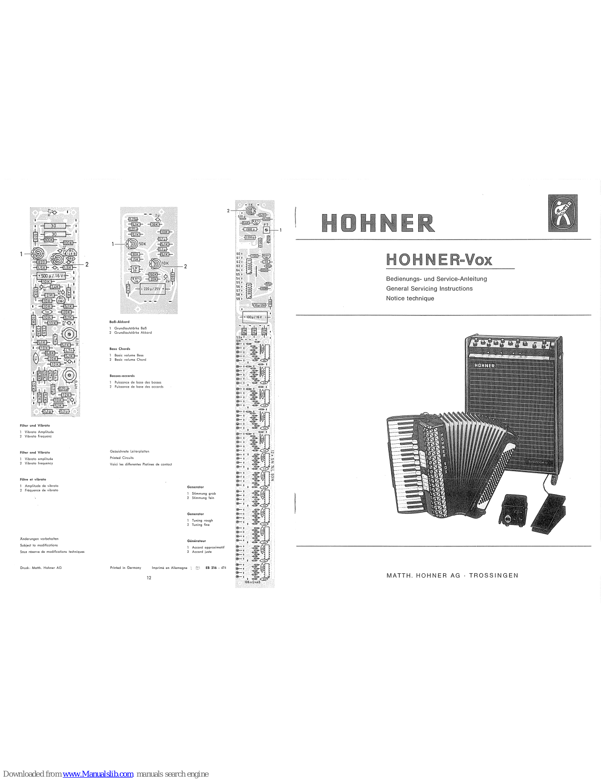 Hohner Vox General Servicing Instructions