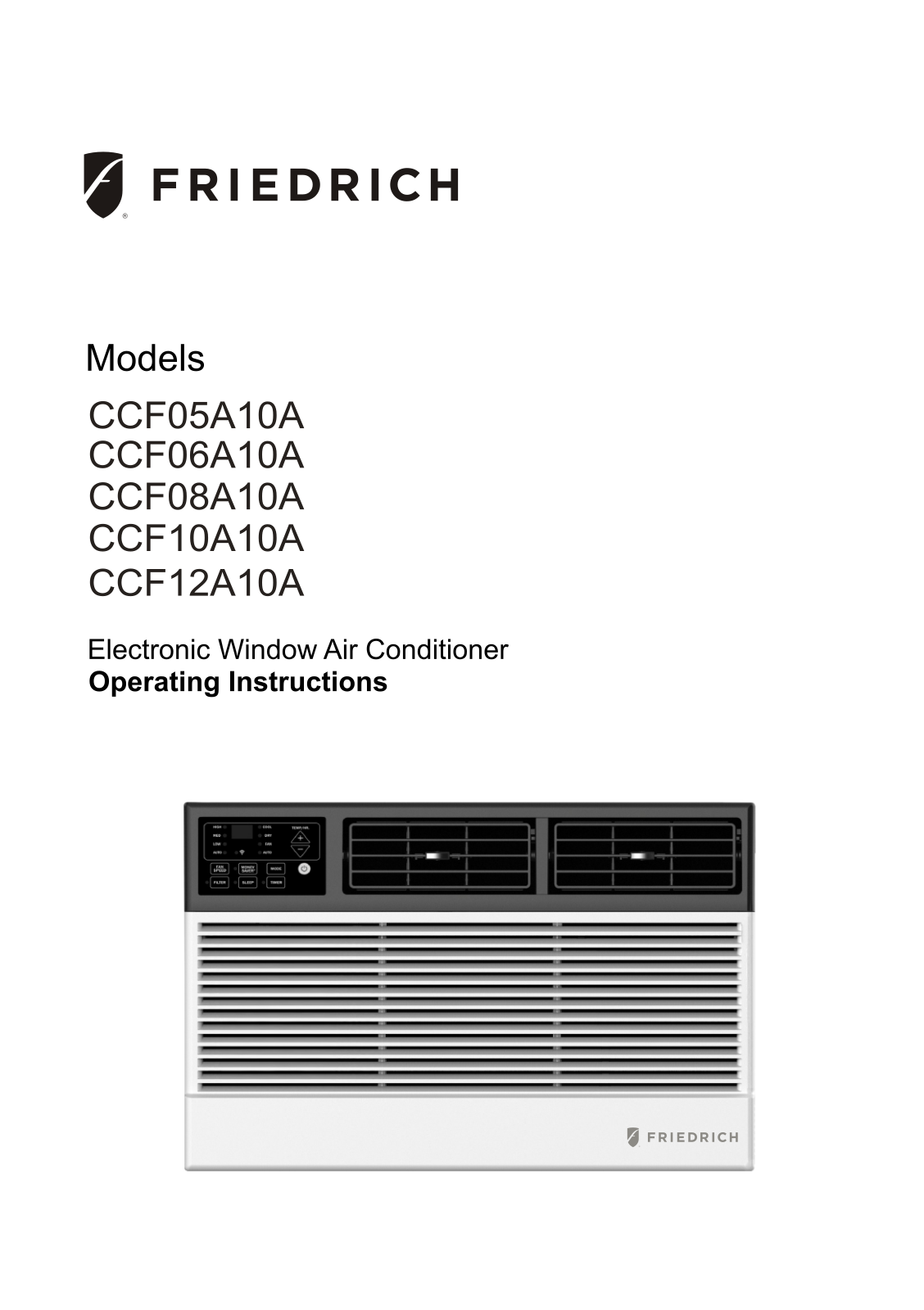 Friedrich CCF12A10A Installation manual