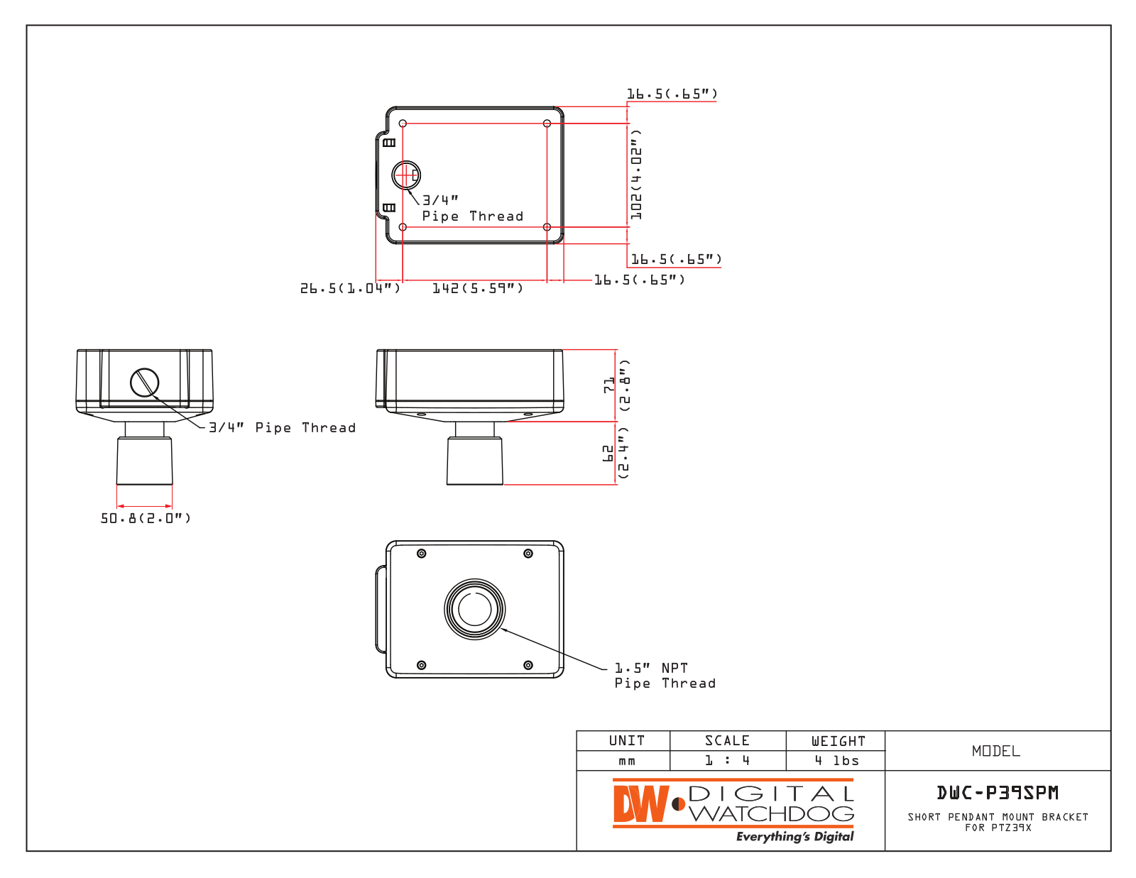 Digital Watchdog DWC-P39SPM, DWC-P20SPM Specsheet