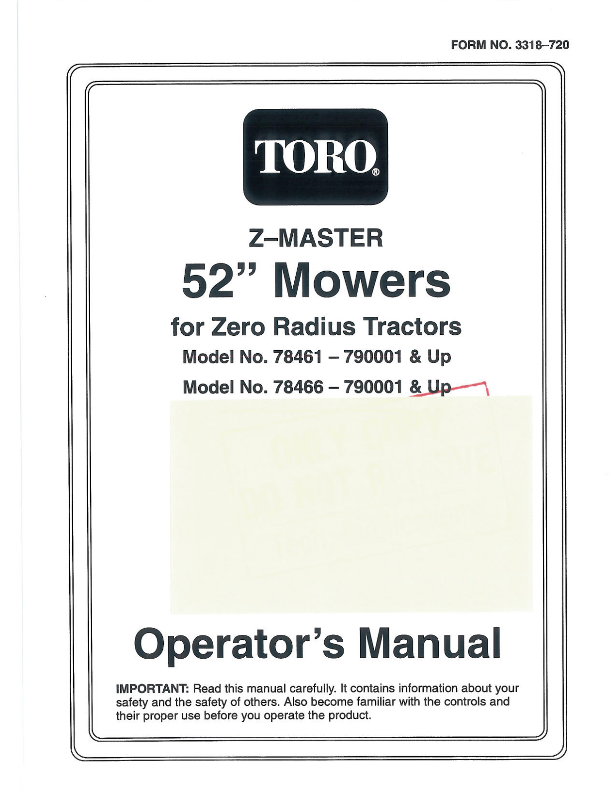 Toro 78466 Operator's Manual