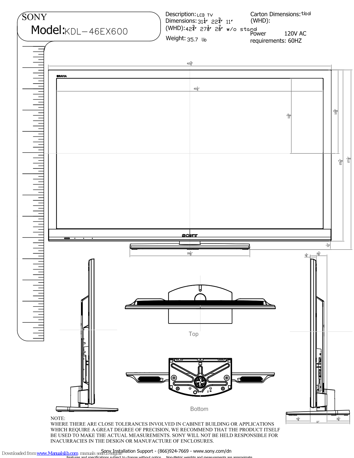 Sony KDL-46EX600 - 46