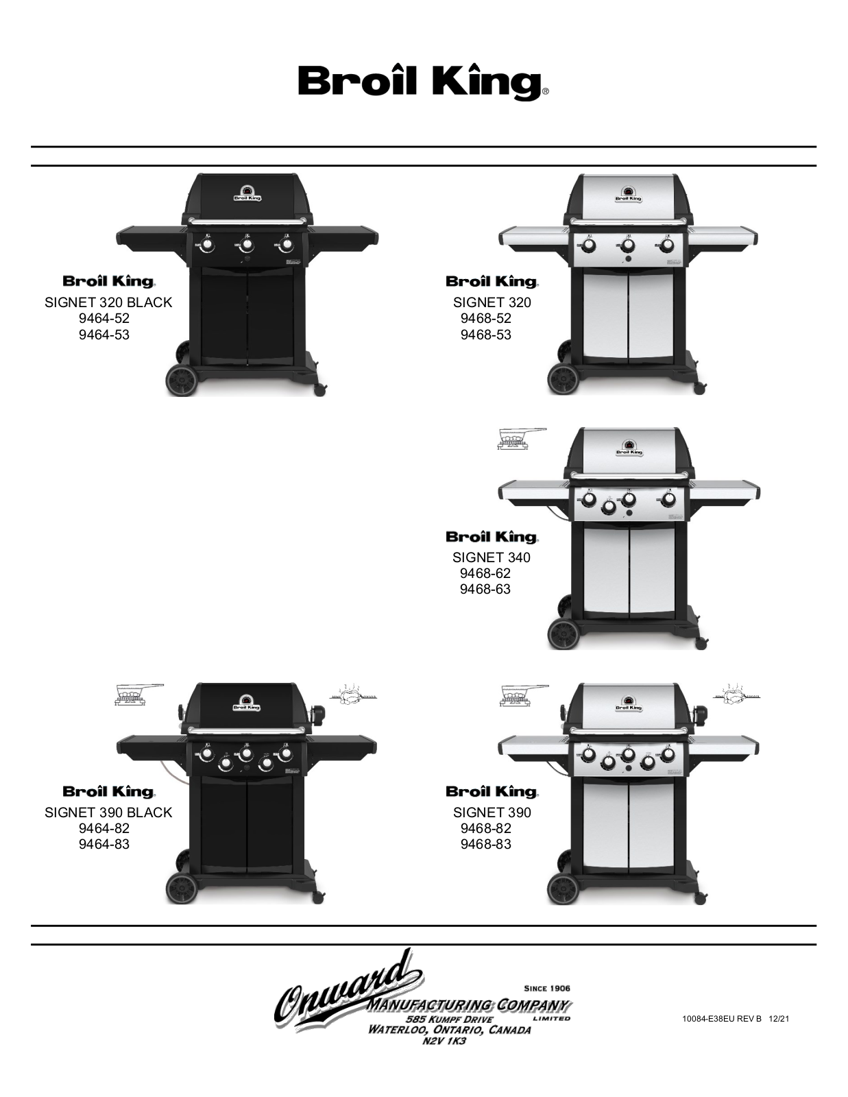 BROIL KING SIGNET 320 BLACK, SIGNET 320, 9464-52, 9468-52, 9464-53 User guide - ManualMachine.com