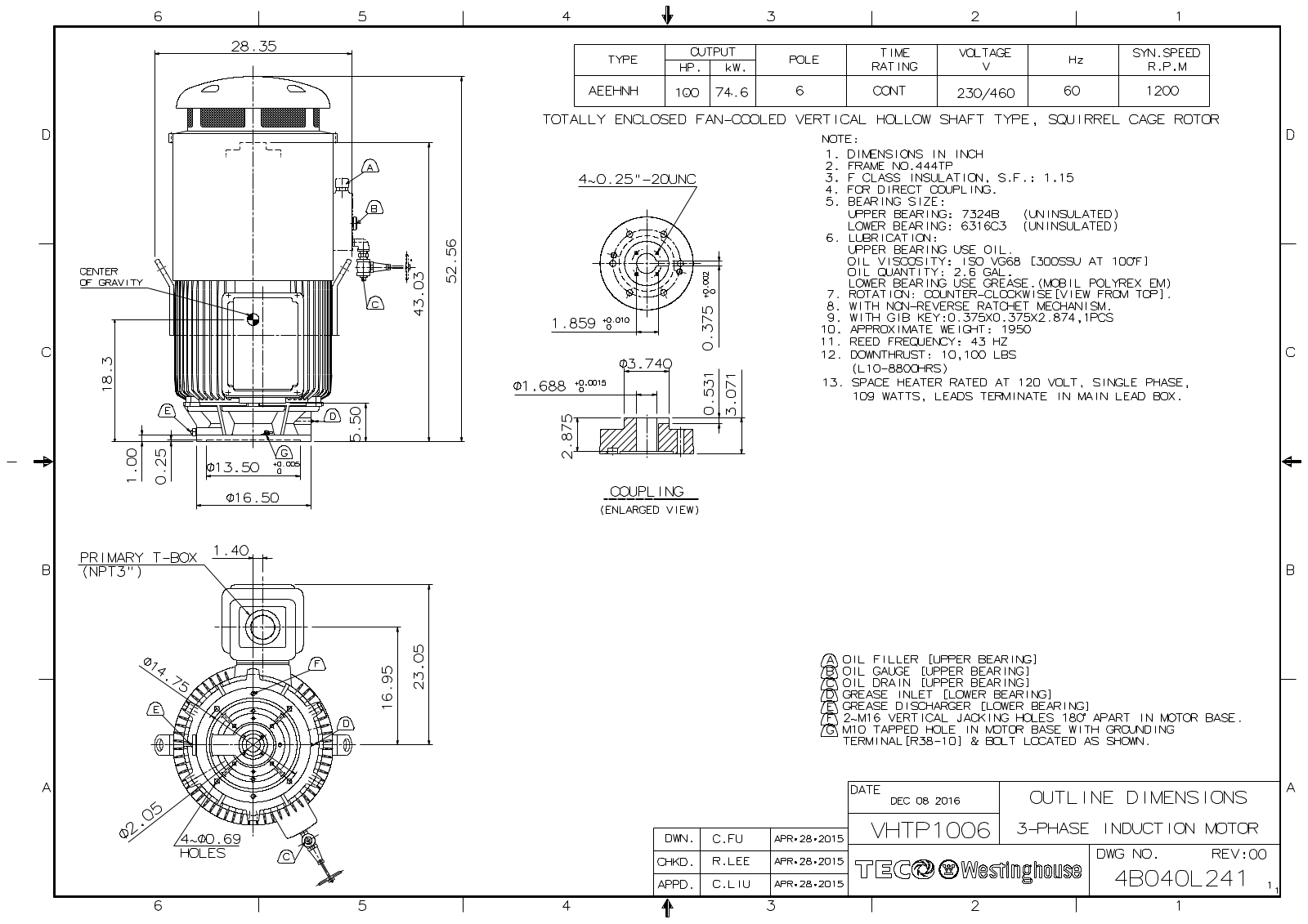 Teco VHTP1006 Reference Drawing