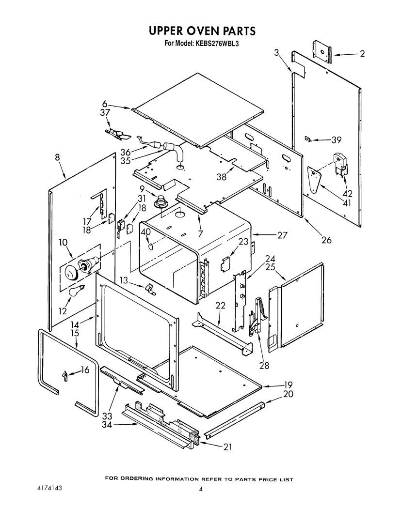 KitchenAid KEBS276WBL3 Parts List