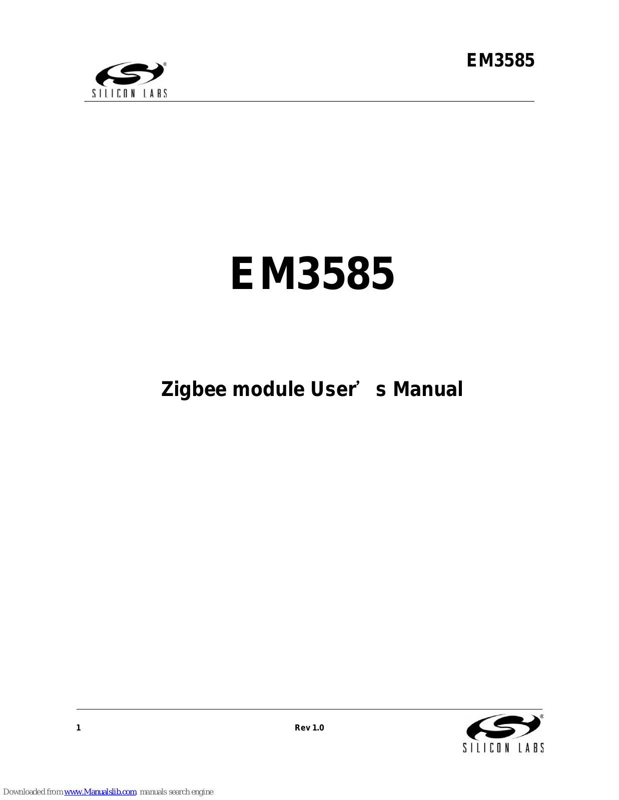 Silicon Laboratories EM3585 User Manual