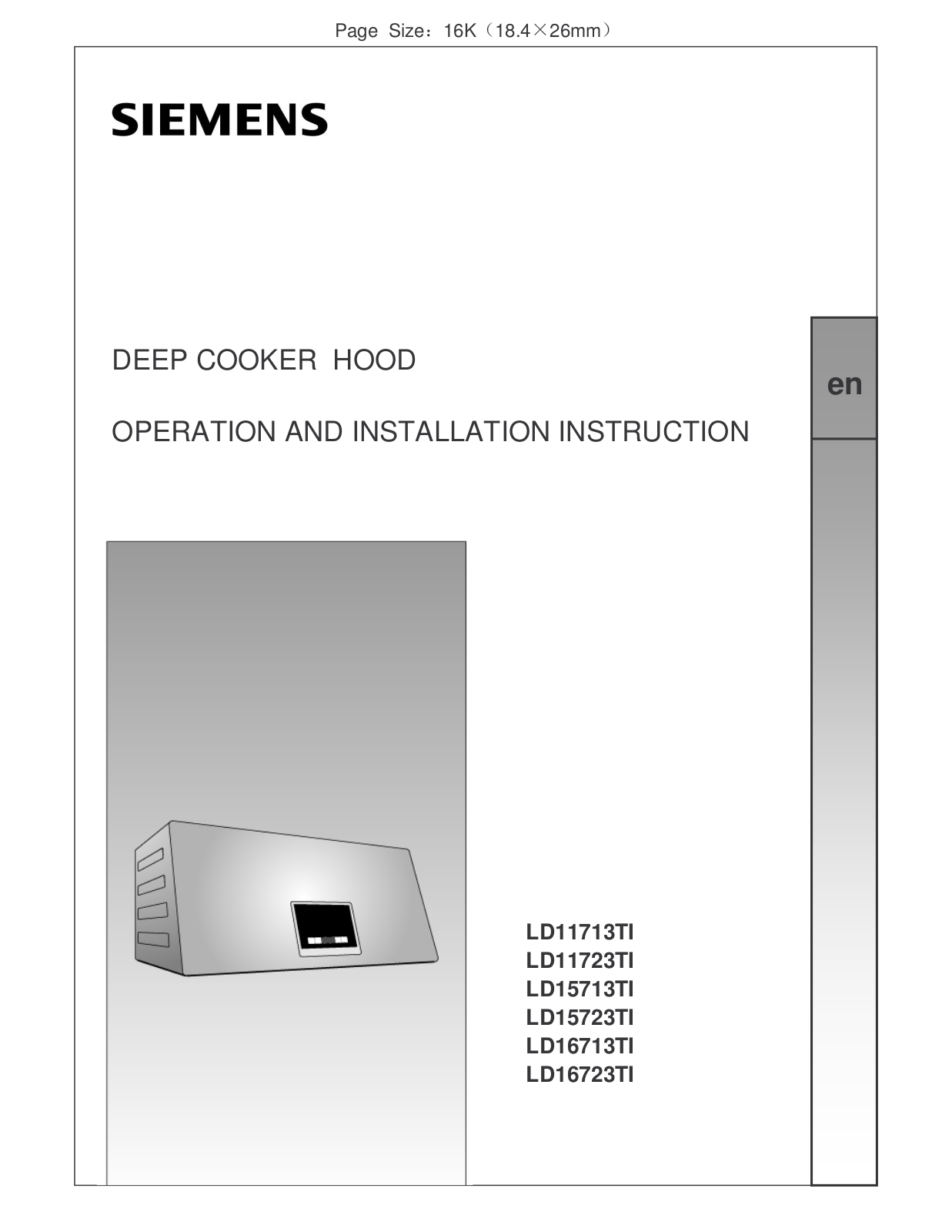 Siemens LD11713, LD11723, LD15713, LD15723, LD16713 User Guide