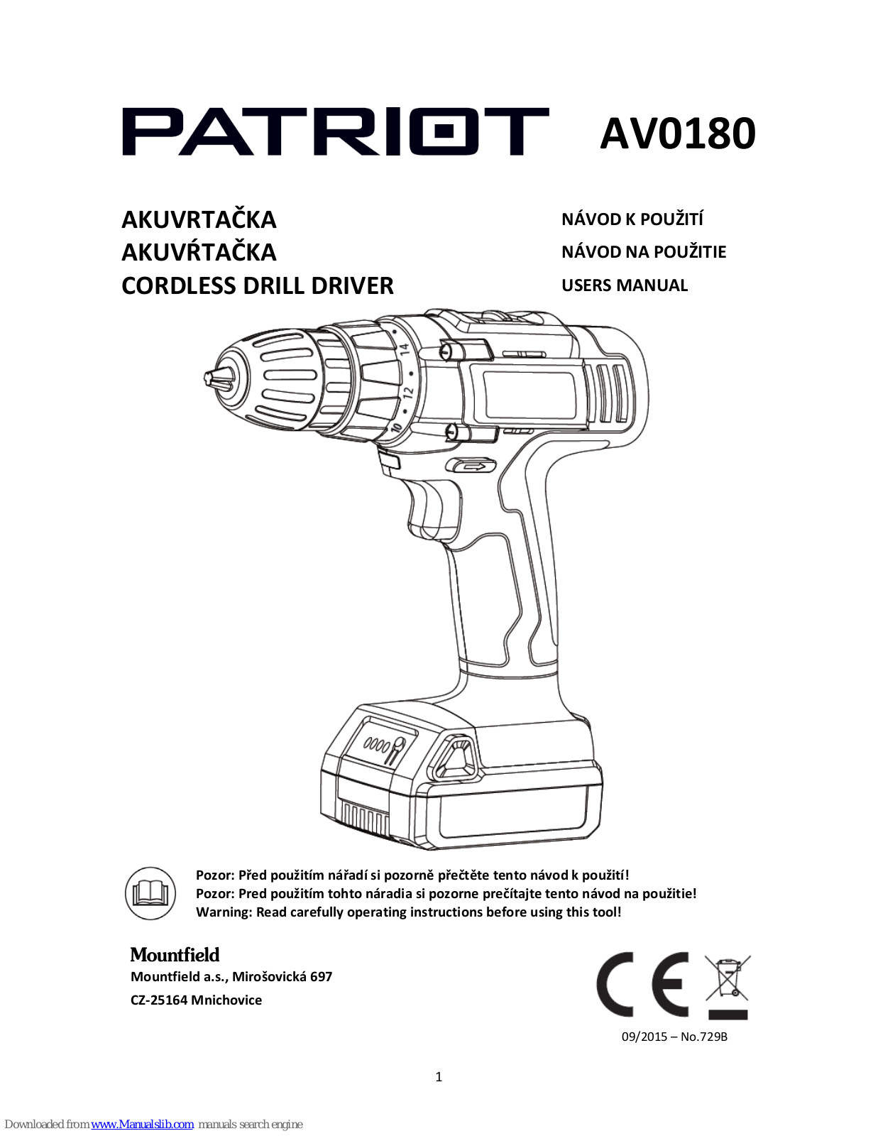 Patriot AV0180 User Manual