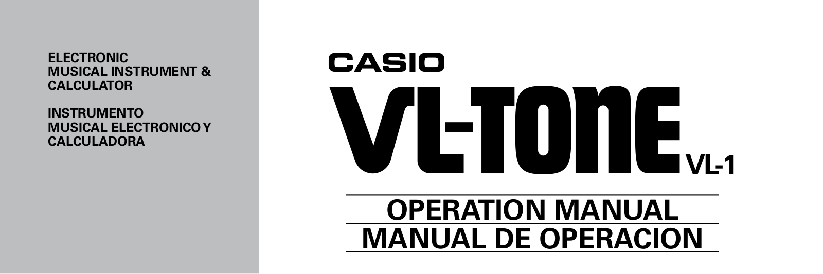 Casio VL-Tone VL-1 Operation Manual