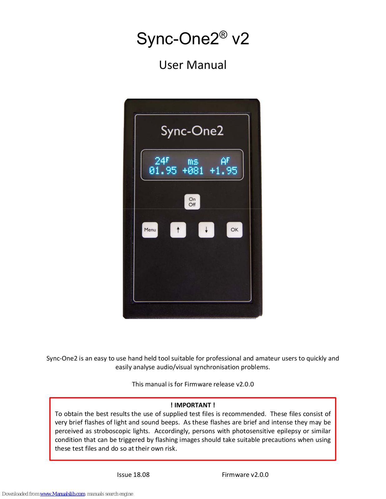 Harkwood Services Sync-One2 User Manual